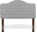 Upholstered Adjustable Headboard Panel with Solid Wood Frame and Button-Tufted Design - Putty Finish - Twin H6856