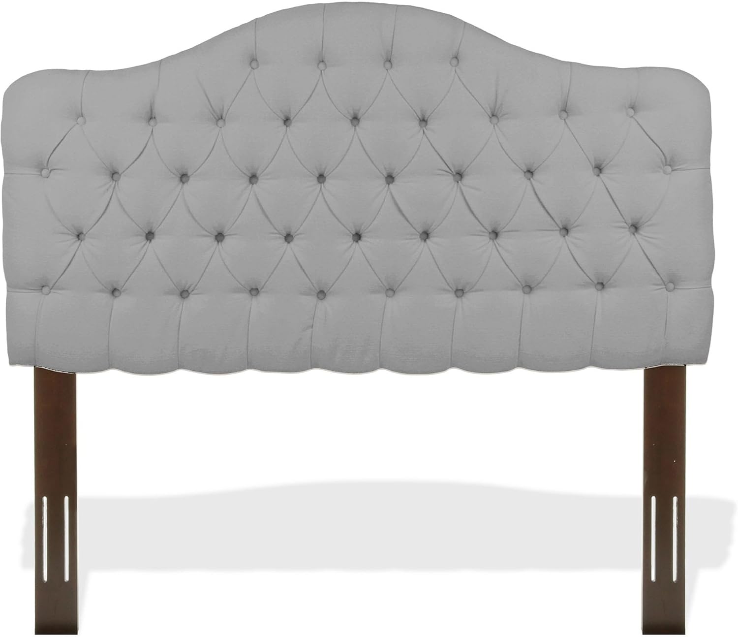 Upholstered Adjustable Headboard Panel with Solid Wood Frame and Button-Tufted Design - Putty Finish - Twin H6856