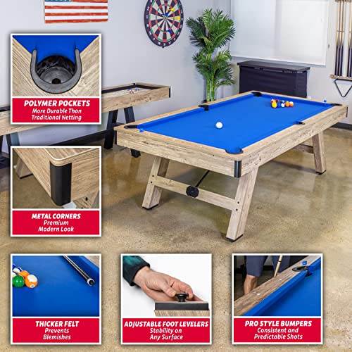 8 ft Pool Table with Wood Finish R201
