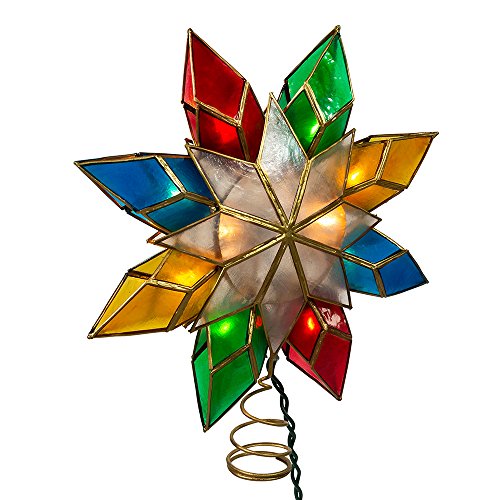 10-Light Multi-Color Capiz Star Tree Topper D707834