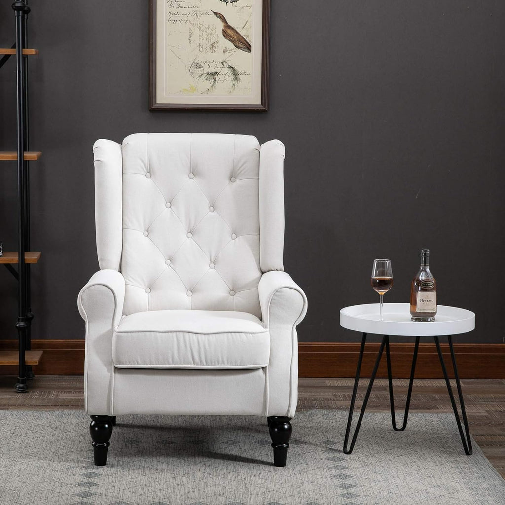 Cream White Button-Tufted Accent Chair Set of 2 I539924