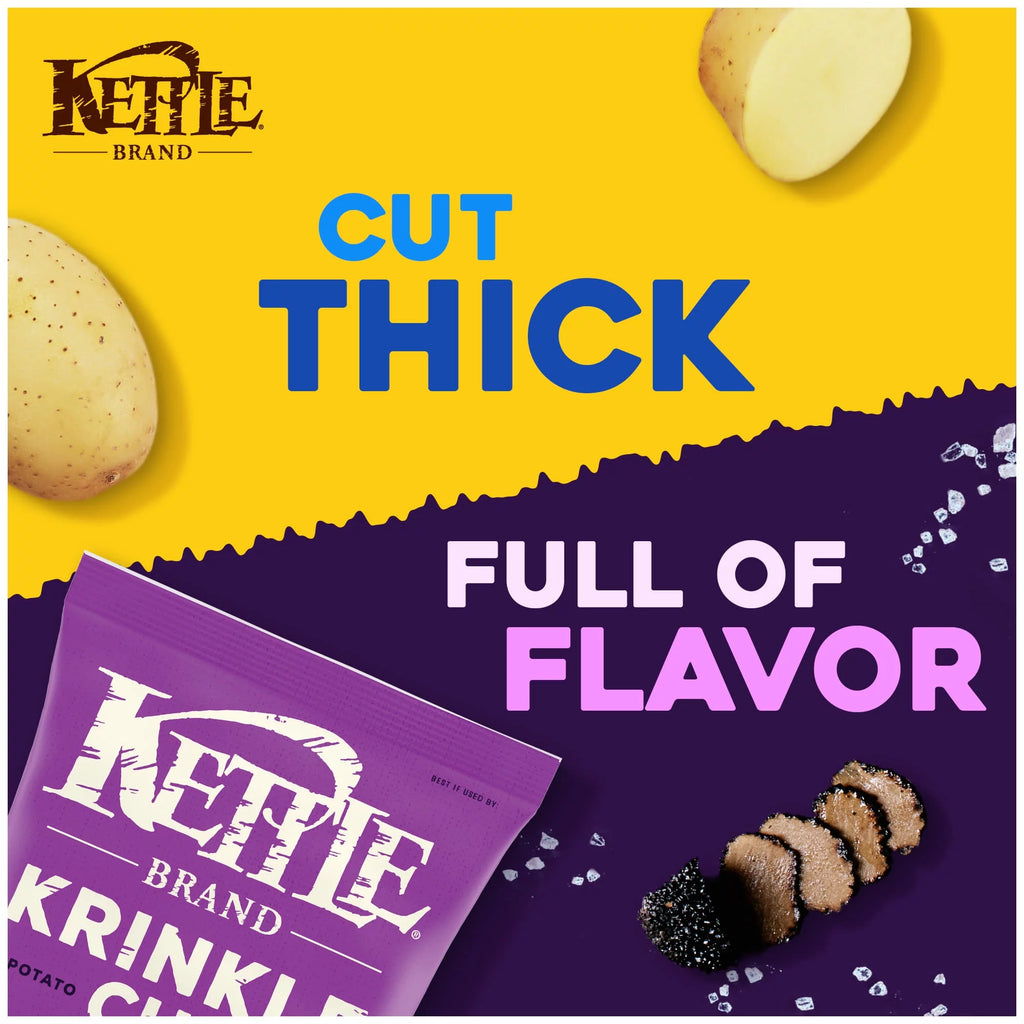 Krinkle Cut Truffle Oil and Sea Salt Kettle Chips, 8.5 oz V697214