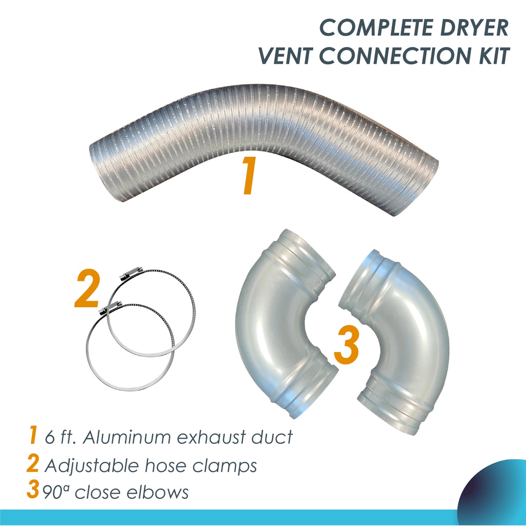 4 inch Dryer Exhaust Duct Kit with 2 Elbows and 2 Clamps S8715
