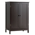 Brown Double Door Bathroom Floor Storage Cabinet F64470