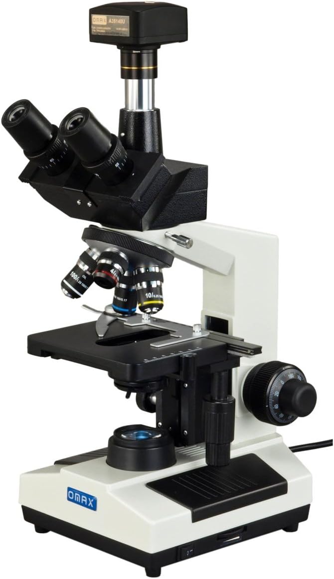 40X-2500X Full Size Lab Digital Trinocular Compound LED Microscope with 14MP USB Camera and 3D Mechanical Stage Q1737