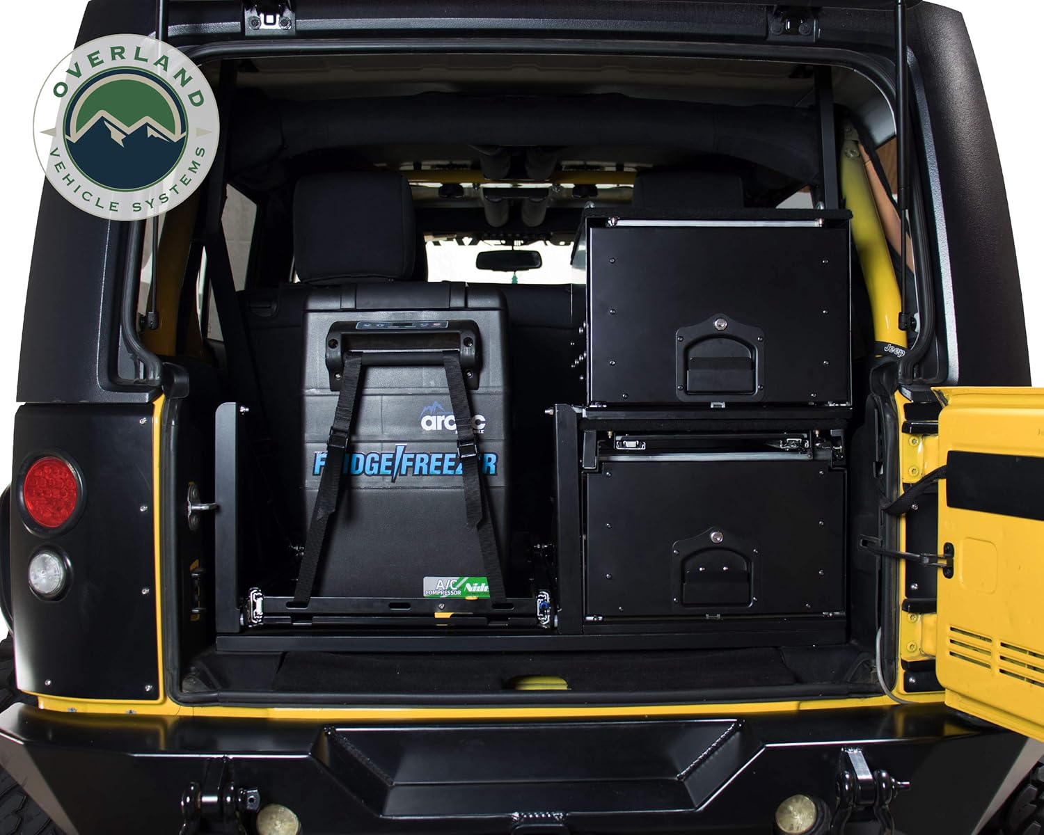 Black Powder Coat Cargo Box With Slide Out Drawer & Working Station S1052