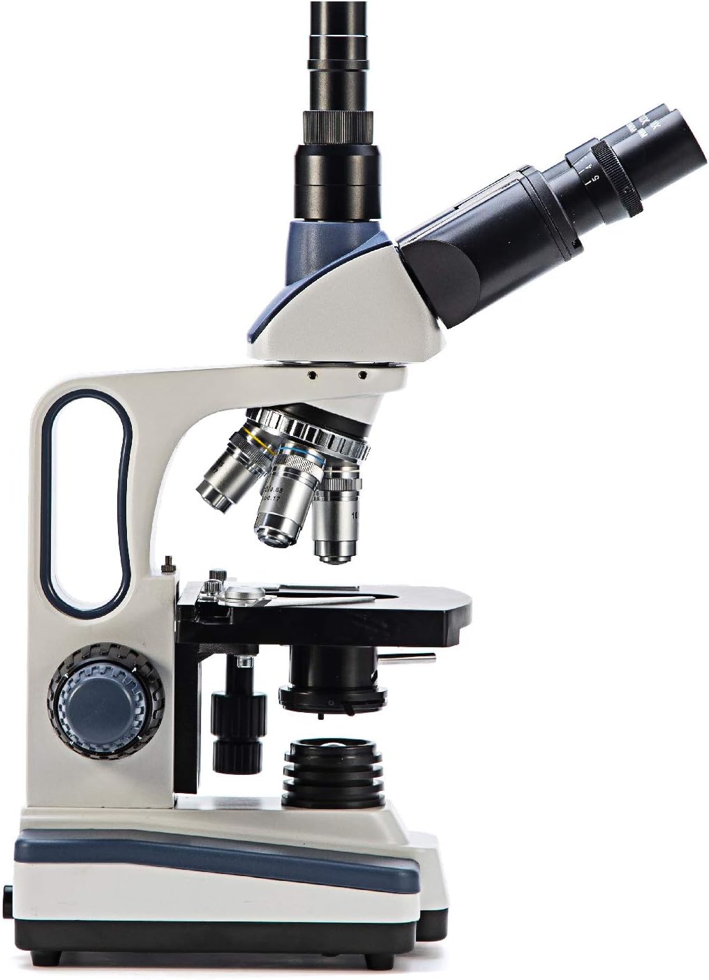 Trinocular Compound Microscope, 40X-2500X Magnification, Siedentopf Head, Two-Layer Mechanical Stage, 1.3mp Camera K626
