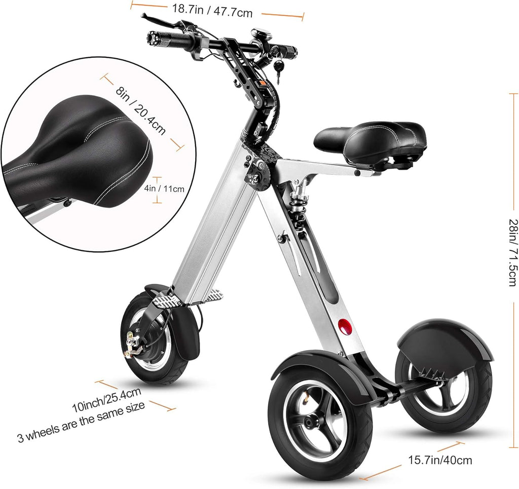 Electric Scooter Mini Tricycle with 10 Inche Pneumatic Tires and Reverse Function I6295