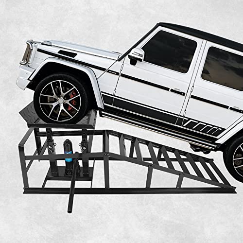 2 Pack Hydraulic Car Ramps 5T 10000lbs Low Profile (Black) D6876