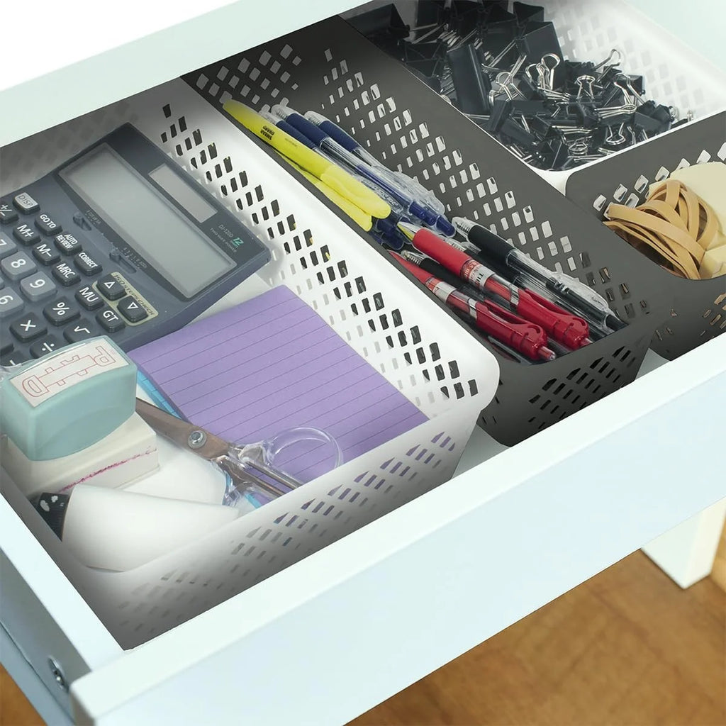 White 6 Pack Plastic Storage Basket Set R8731