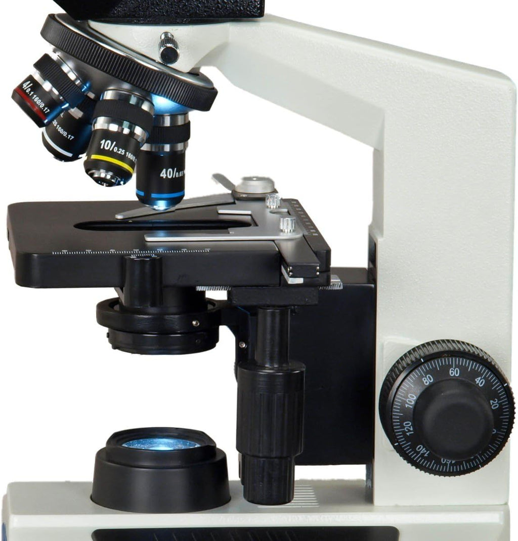 40X-2500X Full Size Lab Digital Trinocular Compound LED Microscope with 14MP USB Camera and 3D Mechanical Stage Q1737