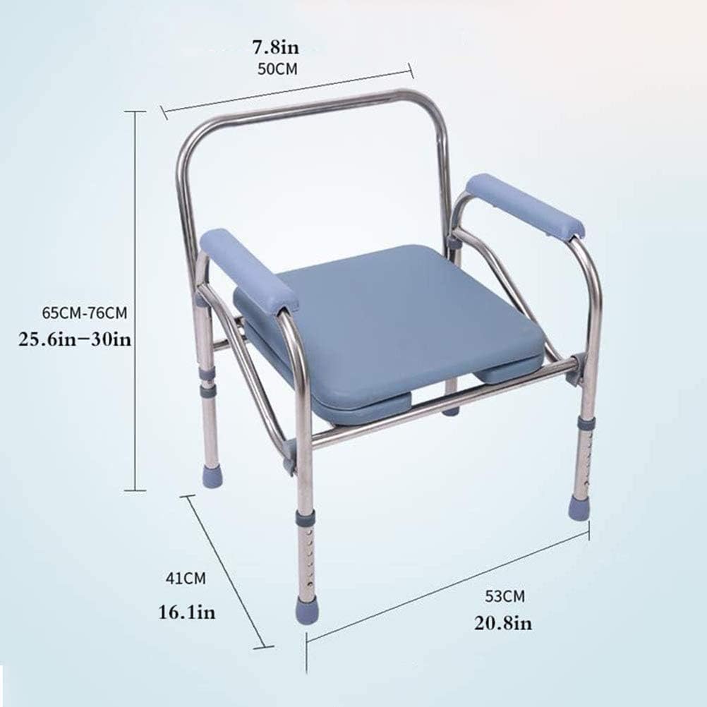 Portable Bedside Commode Chair, Non Slip Mobile Toilet, Adjustable Height Extra Wide with Bucket Splash Guard X10864