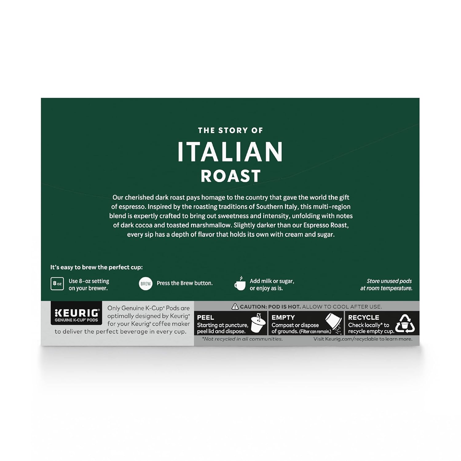 Dark Roast K-Cup Coffee Pods — 1 box (10 pods) T7727