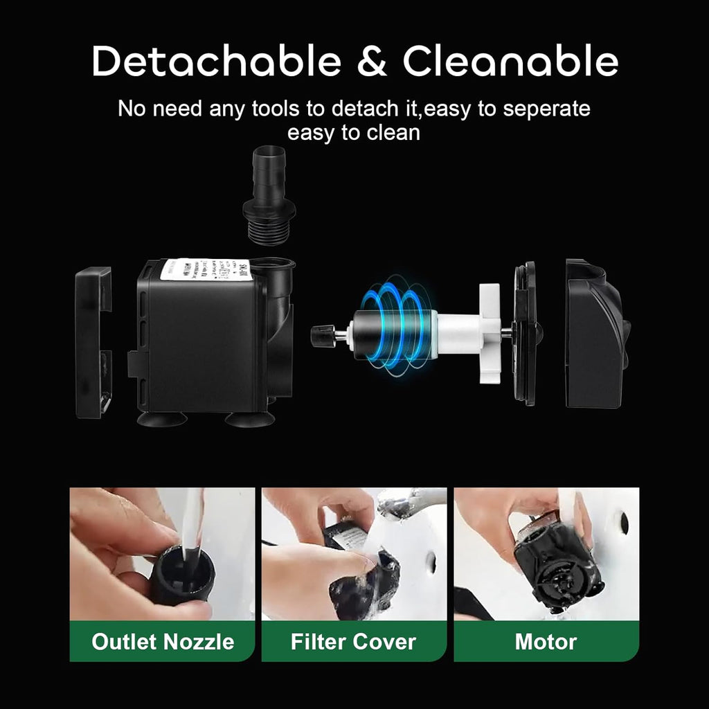 550GPH Submersible Pump with 3 Nozzles Black Q1782