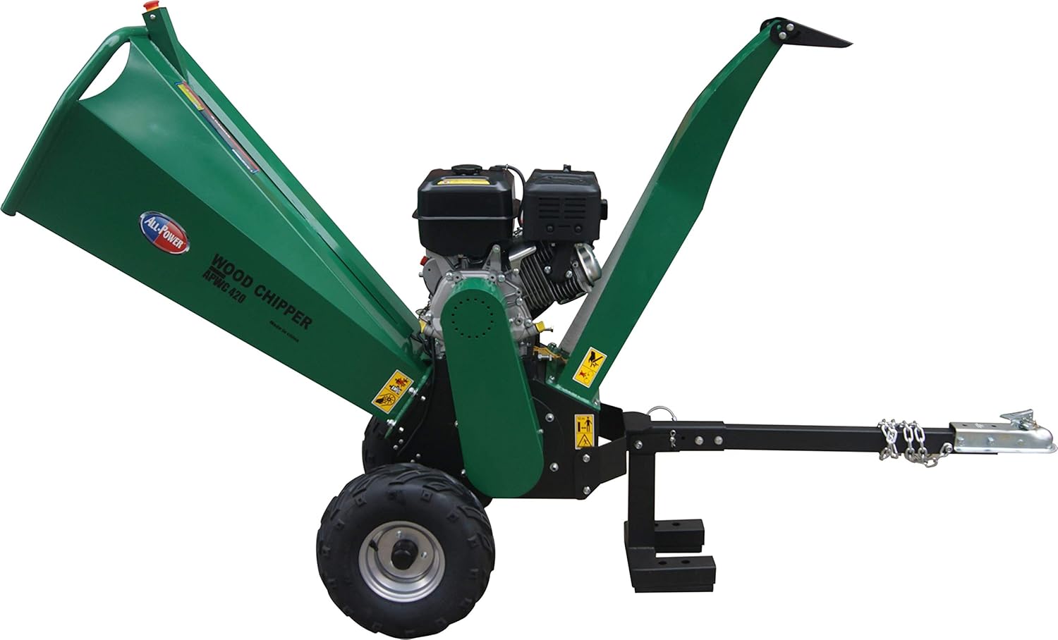 Heavy Duty Wood Chipper Shredder Mulcher, 15HP 420cc, 6 inch Cutting Capacity, Green/Black H63008