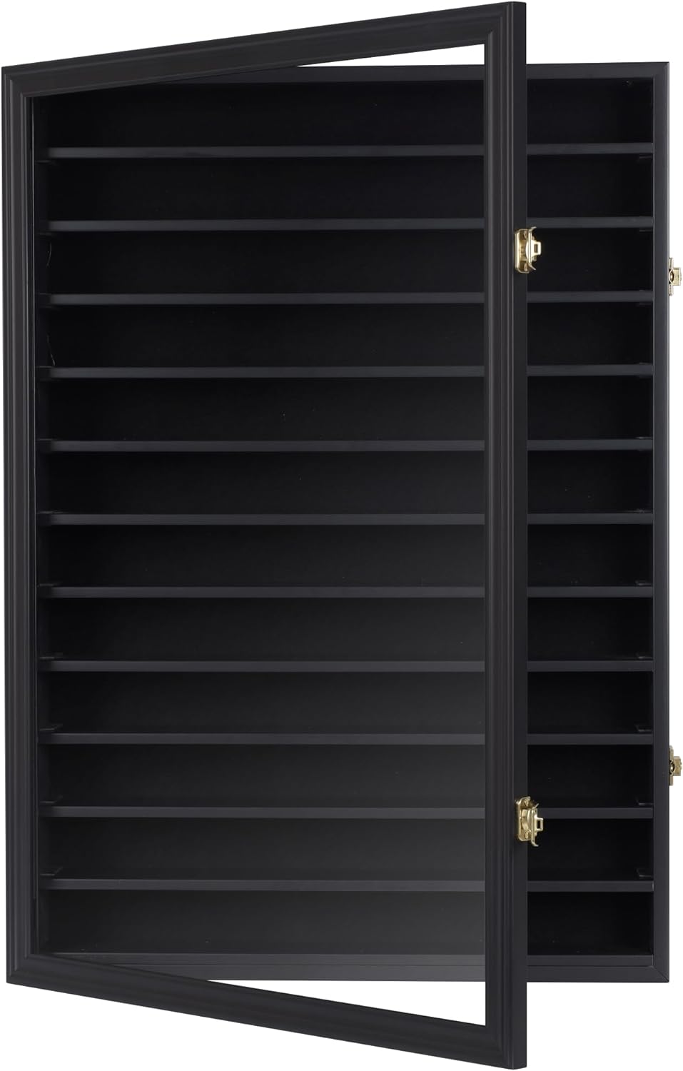Black Finish Display Case Cabinet 26.5 X 18.75 X 3.25 Inches J56596