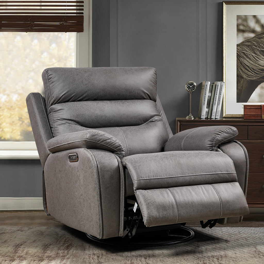 Gray Power Recliner Chair R8415