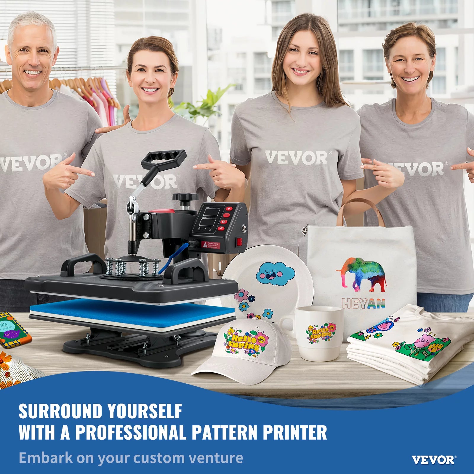 12x15inch 5IN1 Clamshell Sublimation Heat Press Machine with Teflon Coated K33477
