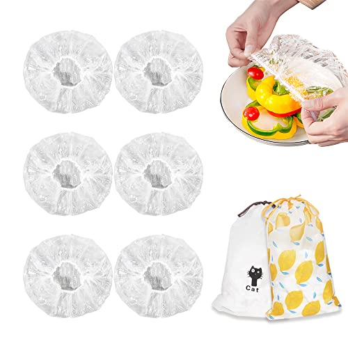 200PCS Reusable Elastic Plastic Bowl Covers S304843