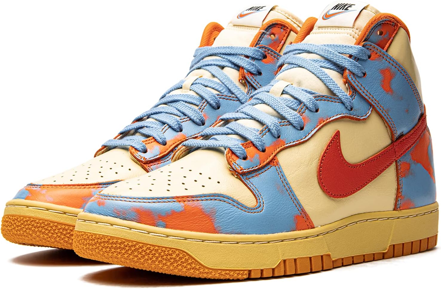 Orange Acid Wash High Top Sneakers Z120