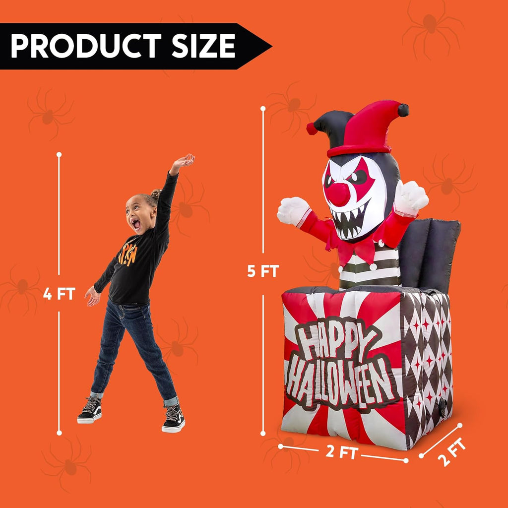 5 Ft Halloween Inflatable Decor with Built-in LEDs Y95120