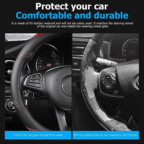 Leather Car Steering Wheel Cover, Universal 15 Inch H72178