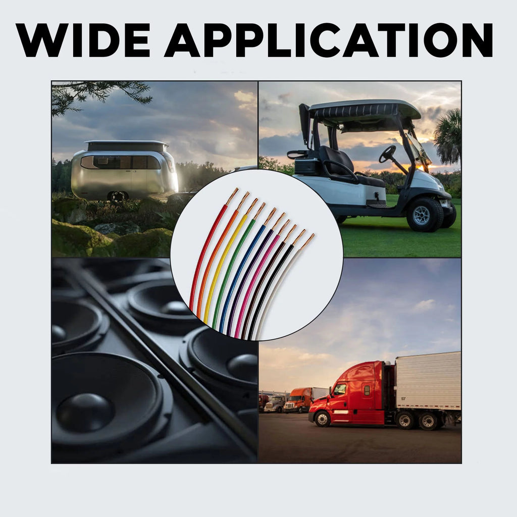 12 Gauge Automotive Primary Wire 500ft 6 Color Bundle Set Q73379