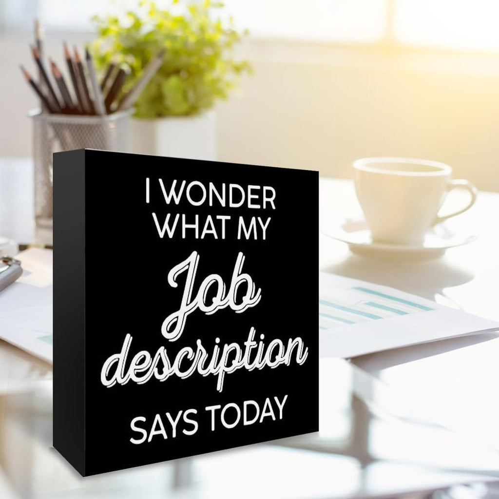 Black Wooden Box Sign Desk Decor R2105