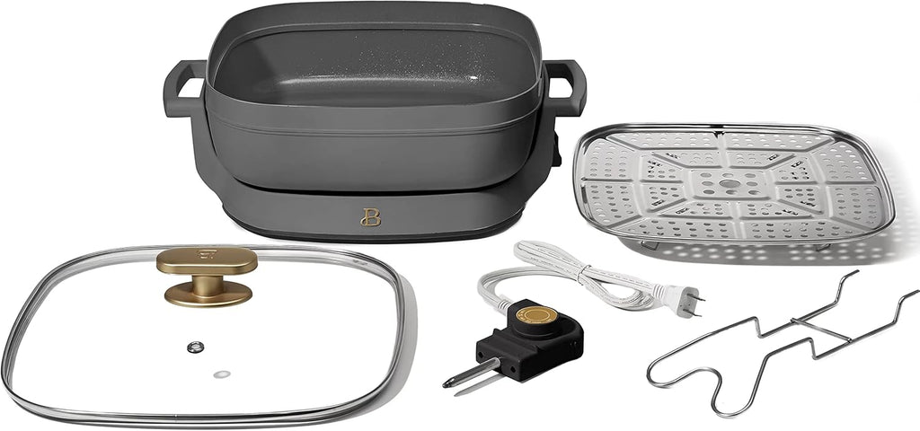 5-in-1 Electric Expandable Skillet, Oyster Gray, Up to 7 QT R625972