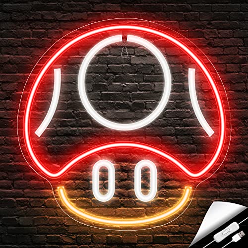 Red Gaming Mushroom Neon Sign D445712