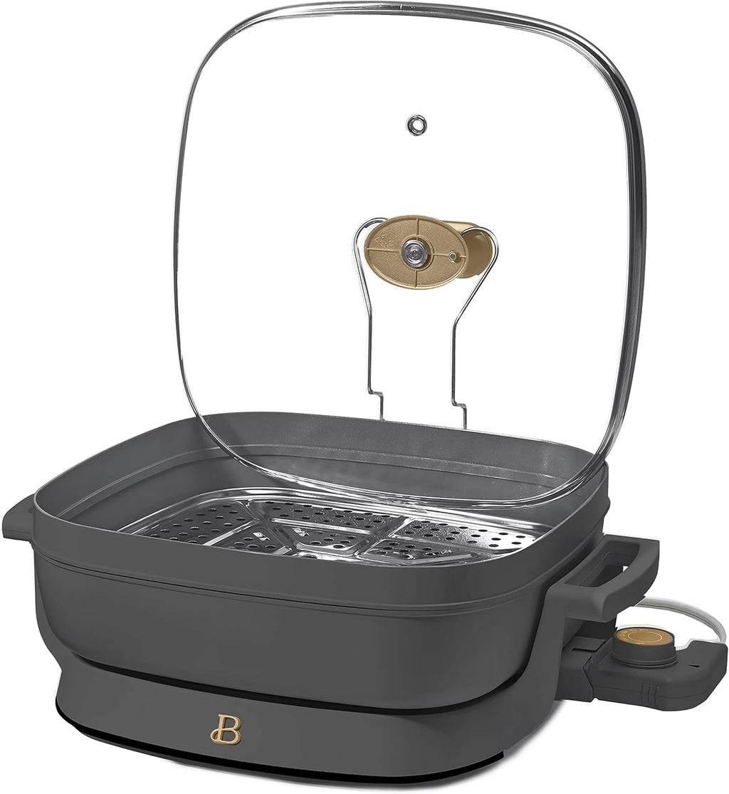 5-in-1 Electric Expandable Skillet, Oyster Gray, Up to 7 QT R625972