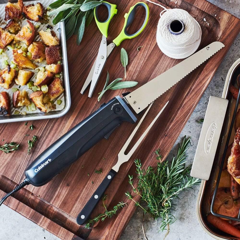 Stainless Steel Black Electric Knife with Cutting Board U82113