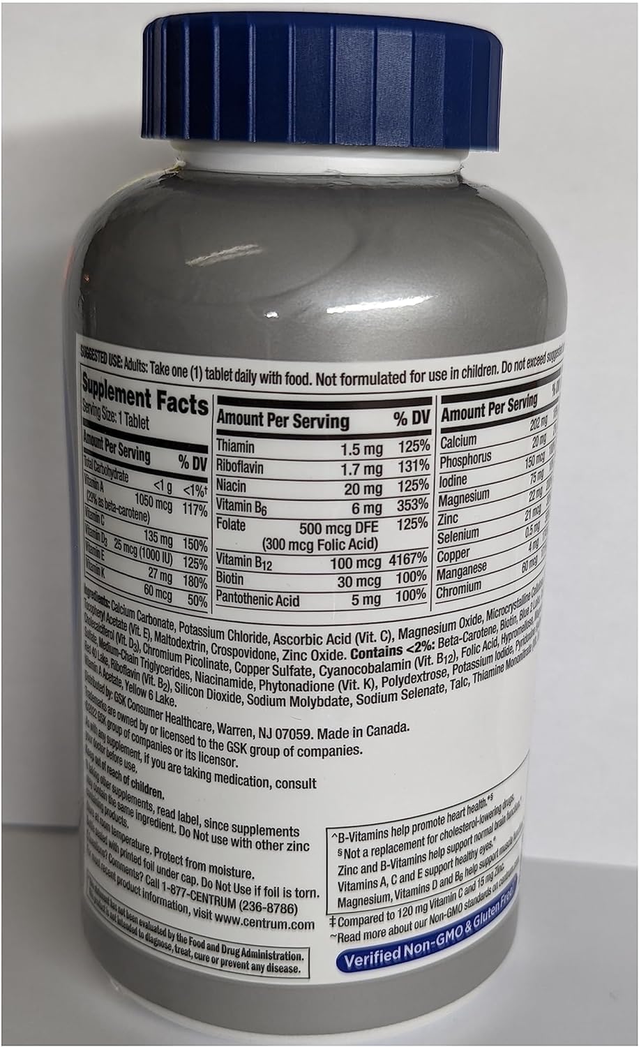 275 Tablets Multivitamin Multimineral Supplement A680430