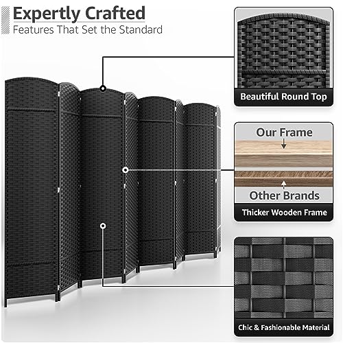Black 8-Panel Folding Room Divider C2641