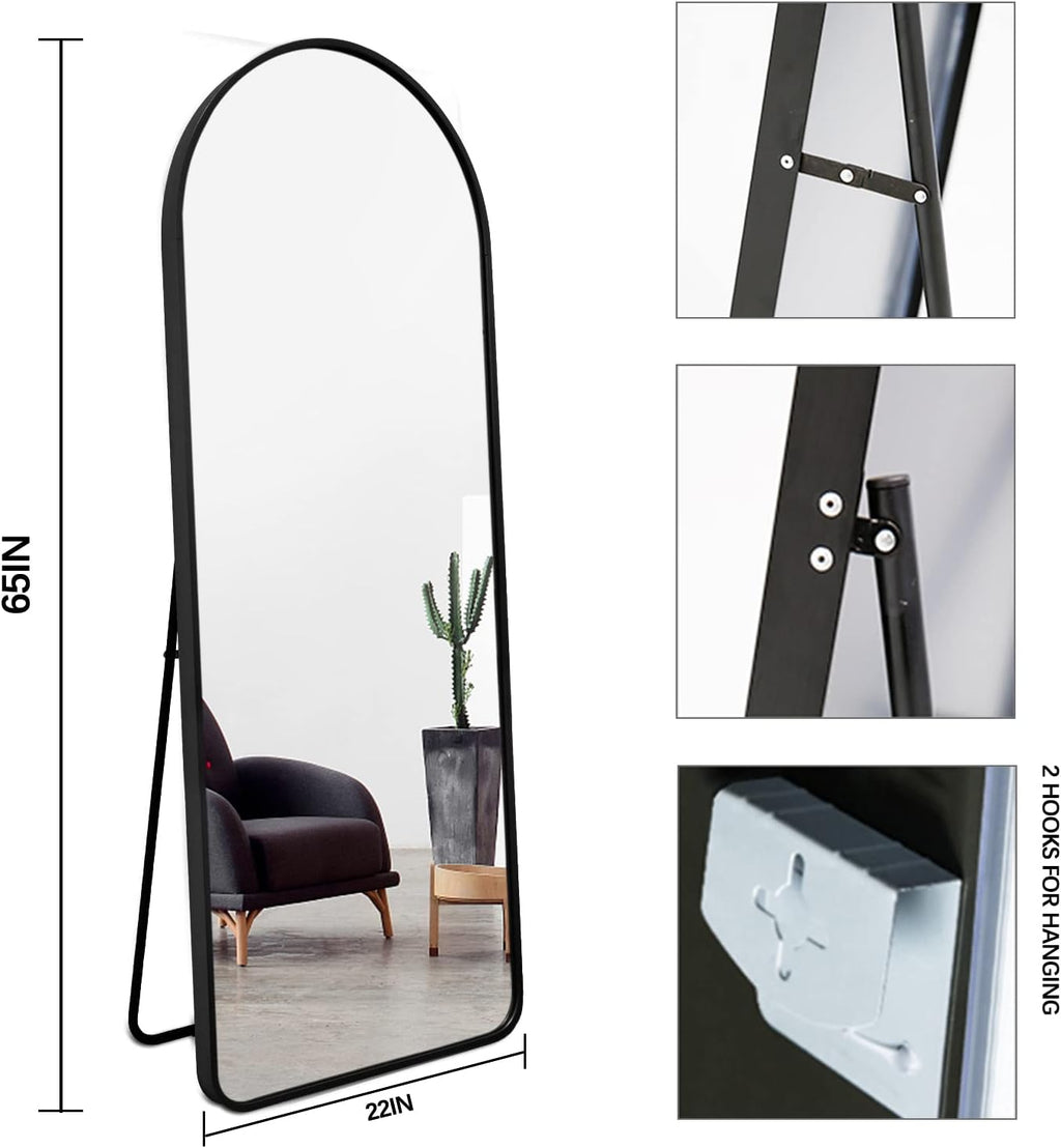 Black Arched Full Length Floor Mirror T85674