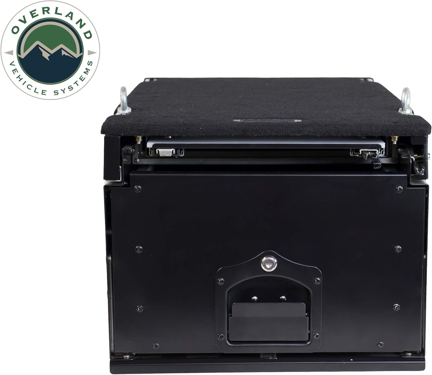 Black Powder Coat Cargo Box With Slide Out Drawer & Working Station S1052