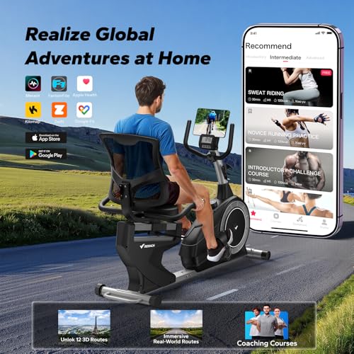 Magnetic Recumbent Exercise Bike with Bluetooth T624011