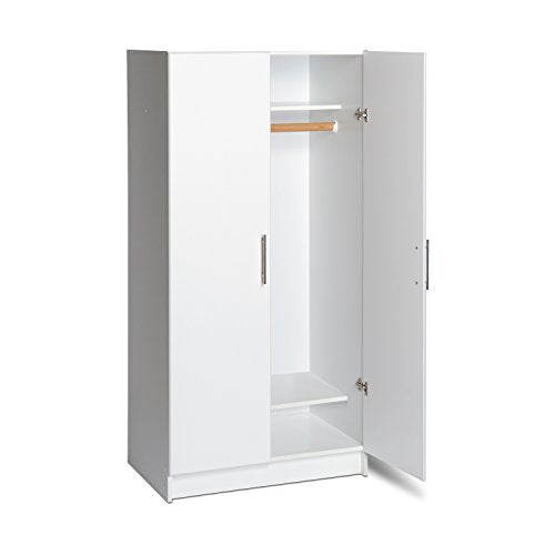 Gray 32" Storage Cabinet with Hanging Rail and Shelves E7002