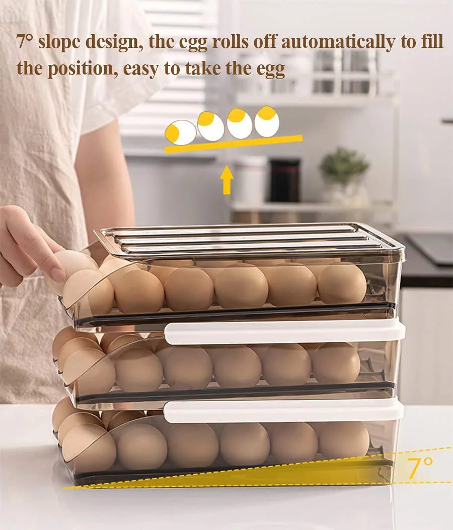 Crystal Gray Plastic Egg Storage Container (3 Layers) N113458