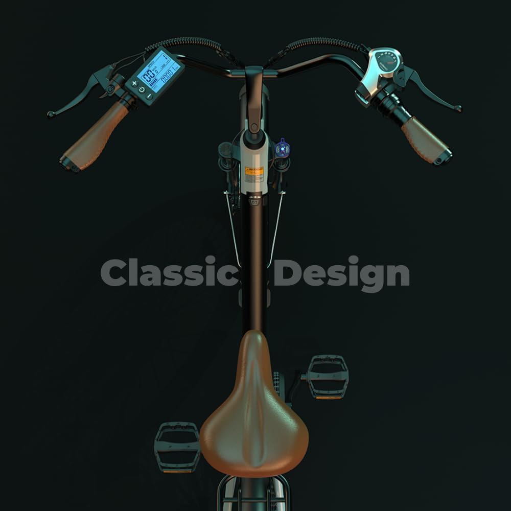 26" Step-Through Electric Bike, Top Speed 20MPH, Front Suspension, Mechanical Disc Brake F7611
