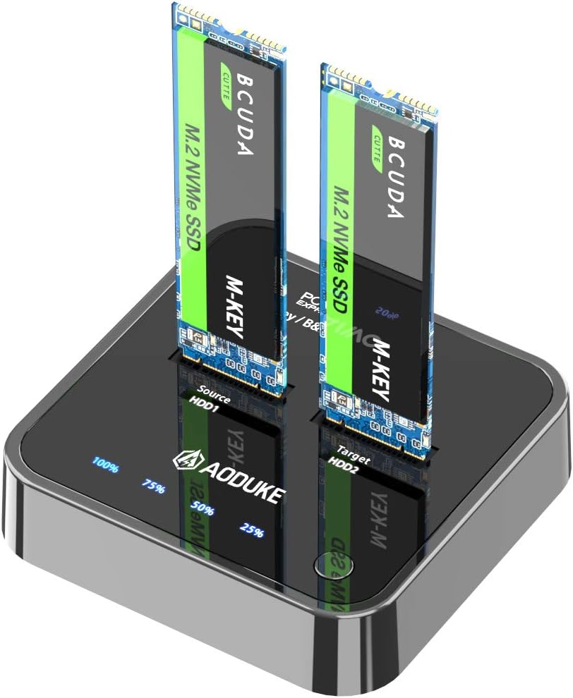Dual-Bay NVME/SATA SSD Enclosure with Offline Clone I282