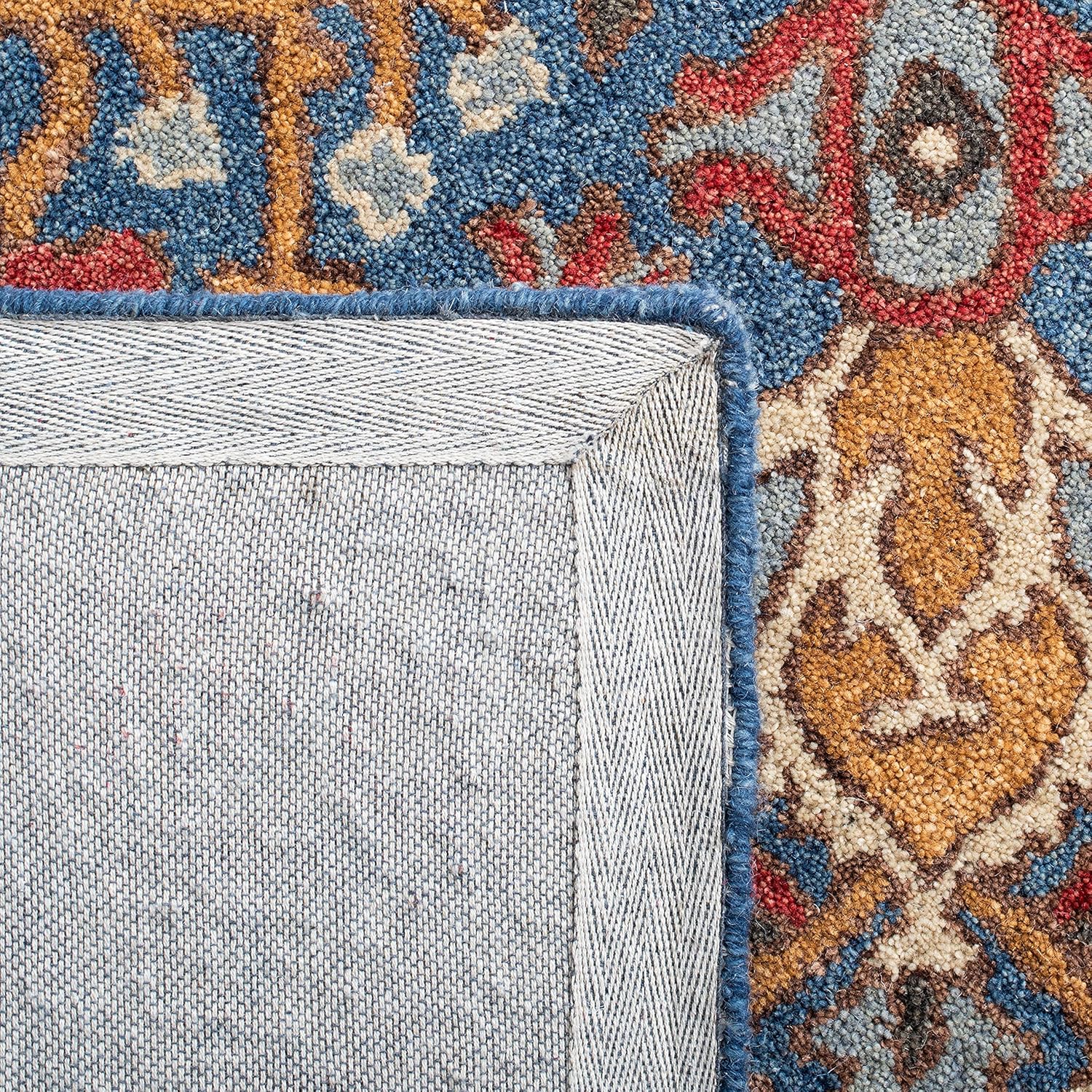8' x 10' Red Blue Handmade Traditional Oriental Wool Area Rug G28158
