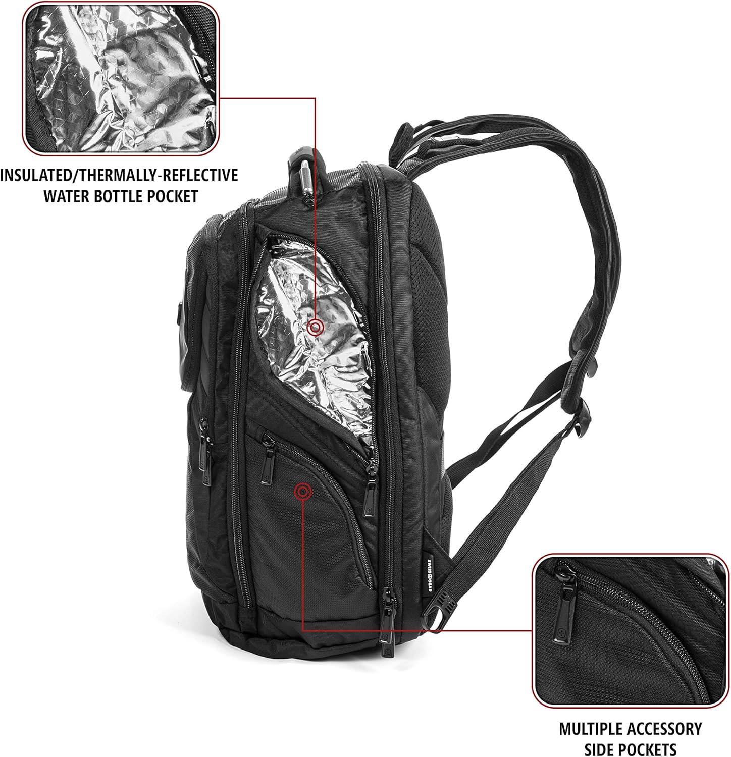 Black 17-Inch Laptop Backpack I787