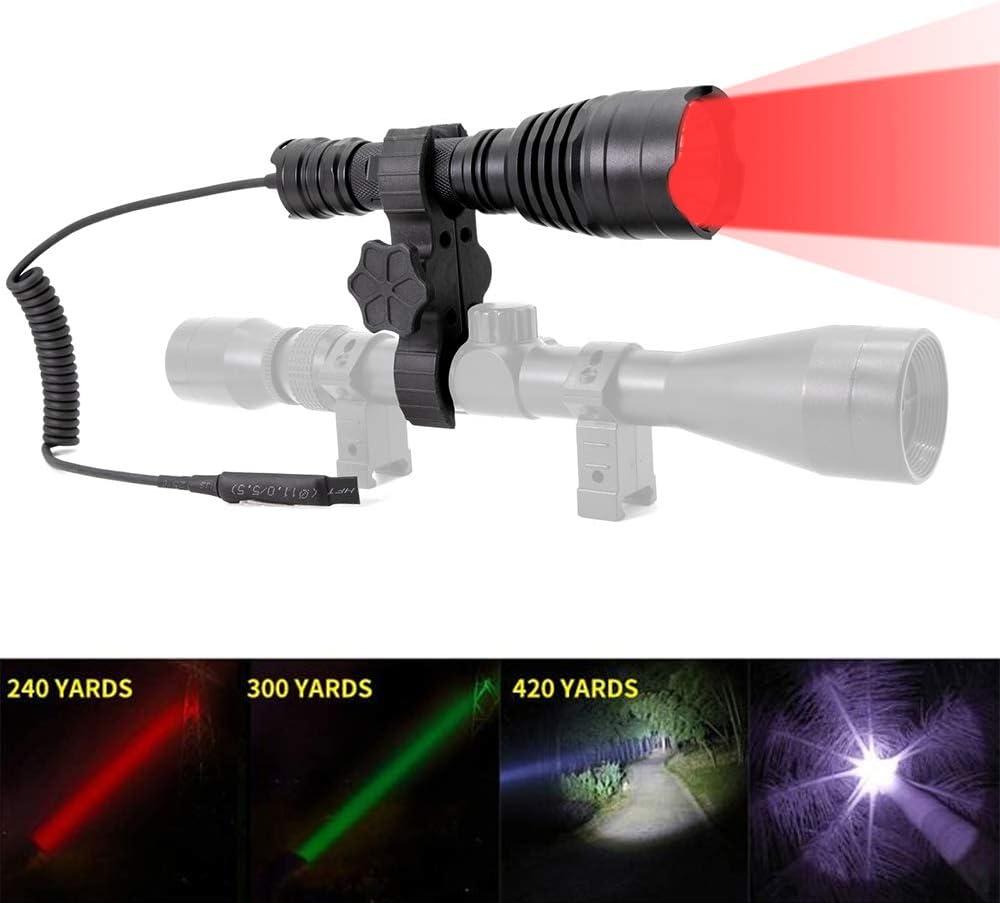 Hunting Flashlight Kit with Interchangeable LED Modules and Remote Pressure Switch M425824