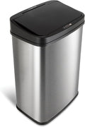 Black Trim 13 Gal Motion Sensor Rectangular Trash Can X25890