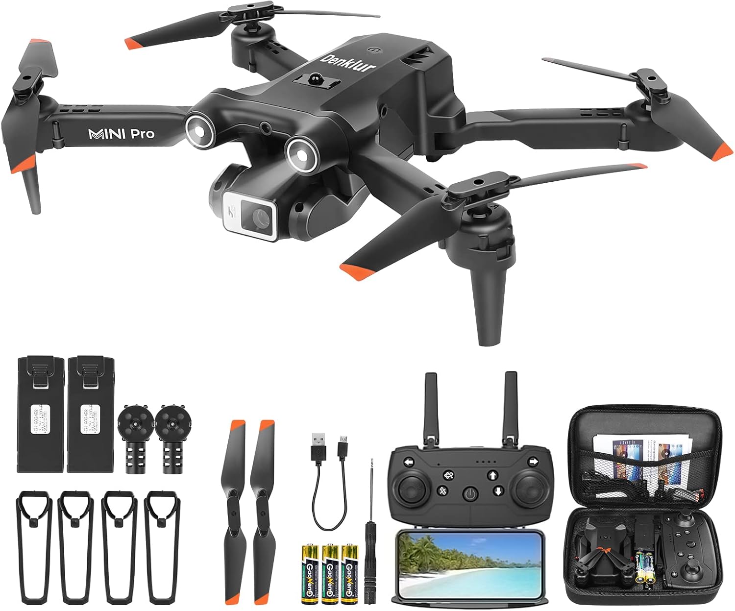 1080P HD FPV Mini Drone with Carrying Case, 2 Batteries X26900