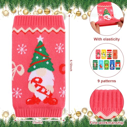 18 Pcs Christmas Knit Bottle Covers Thermocoolers for Cans Soda Beverages O455020