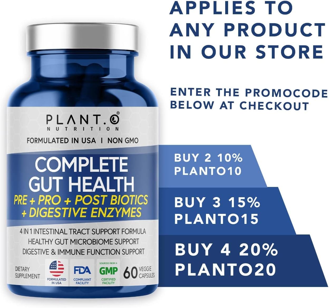 4-in-1 Prebiotic Probiotic & Postbiotic 60 capsules V1322