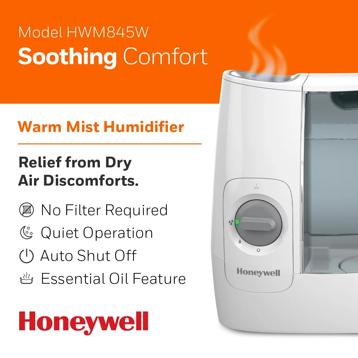 White 1 Gallon Warm Mist Humidifier C832934