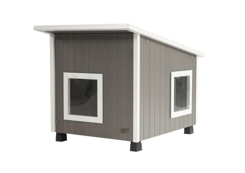 Outdoor Cat House with 2 Vinyl Door Flaps U922